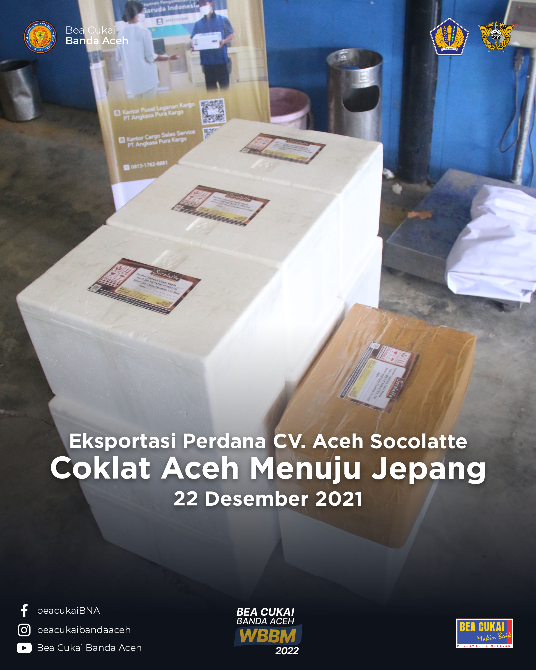 Pelepasan Ekspor Perdana Cokelat Khas Aceh “Socolatte”