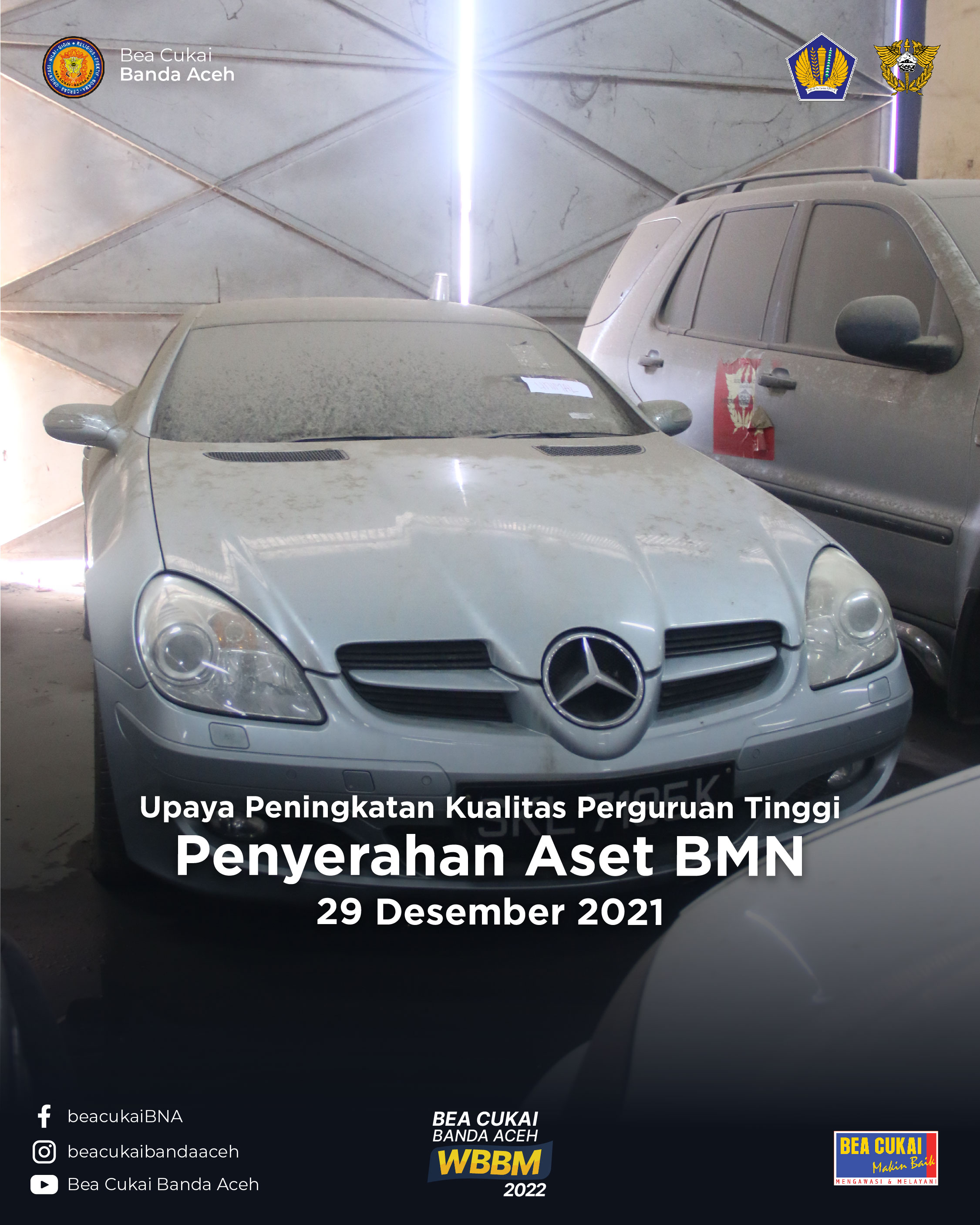Bea Cukai Aceh Hibahkan Mobil, Aset BMN Eks Kepabeanan Untuk Penelitian Kampus Aceh